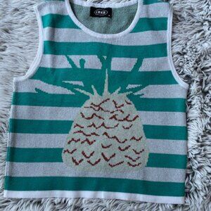 Cider Cropped Pineapple Sweater Vest - RUNS SMALL